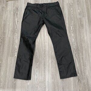 New Ethanol Mid Rise Straight Rock Grunge Goth Stretch Coated Cotton Pants 36"